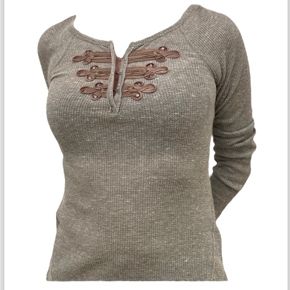 Free People Tops - Free People Sage Green Thermal Henley., 
“We The Free” Sz Small.